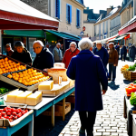 Home 9 지역개발 성공 사례와 실패 사례 - Revitalizing a Local Market**
"A vibrant local market in a small French town, with vendors selling ...