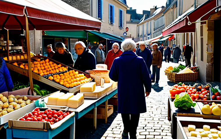 지역개발 성공 사례와 실패 사례 - Revitalizing a Local Market**
"A vibrant local market in a small French town, with vendors selling ...