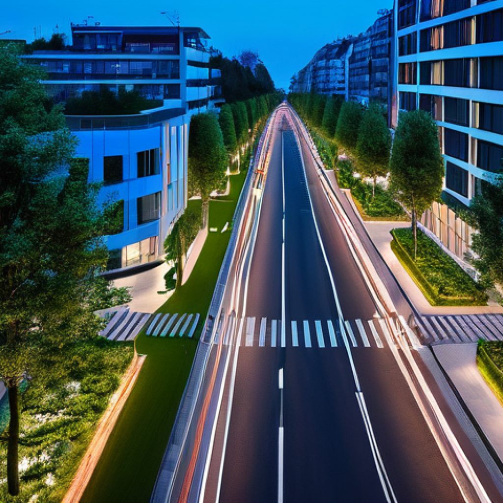 지역개발 분야의 글로벌 트렌드 - **A Vibrant Smart City in France:**
    An aerial perspective of a modern, eco-friendly French city,...
