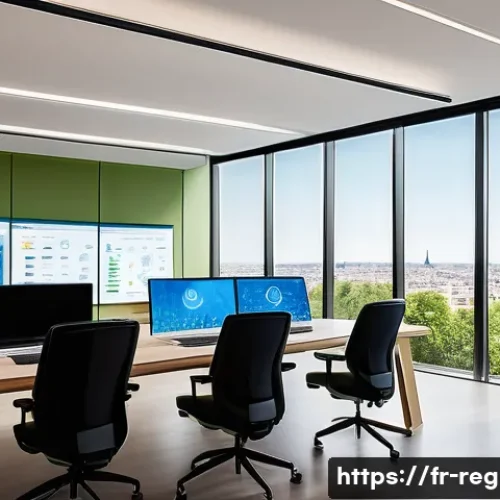 지역개발 주요 채용 공고 분석 - A modern regional development office setting in France, showcasing a diverse team of professionals c...